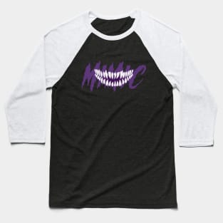 Mimic Purple Text Baseball T-Shirt